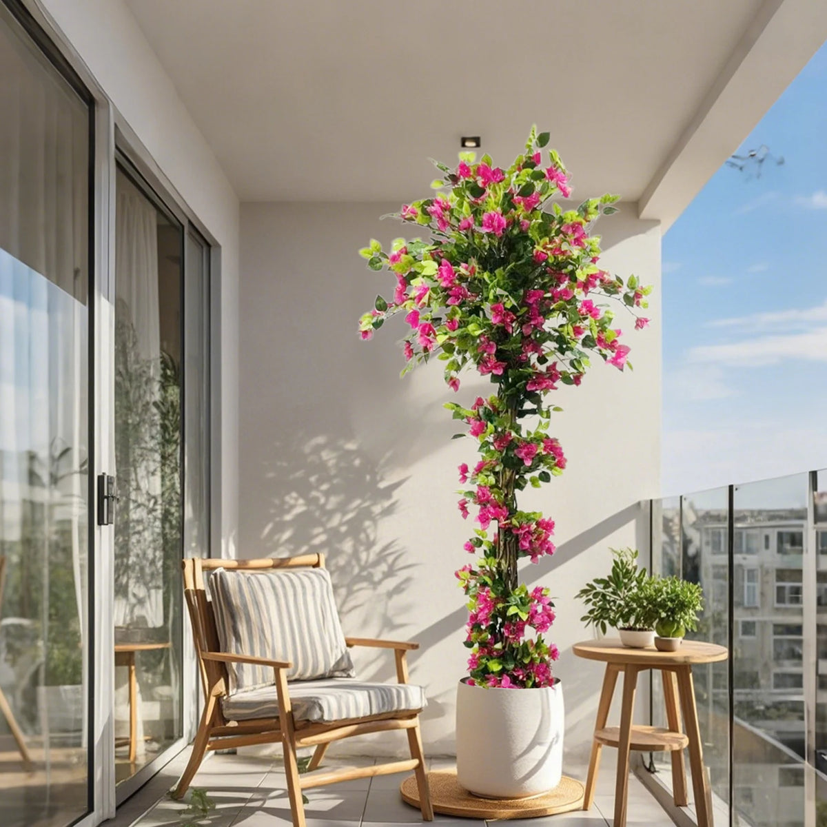 Bougainvillier Artificiel | Plante avec Tronc en Bois et Fleurs Roses | Décoration Intérieure et Extérieure pour Maison et Bureau 2