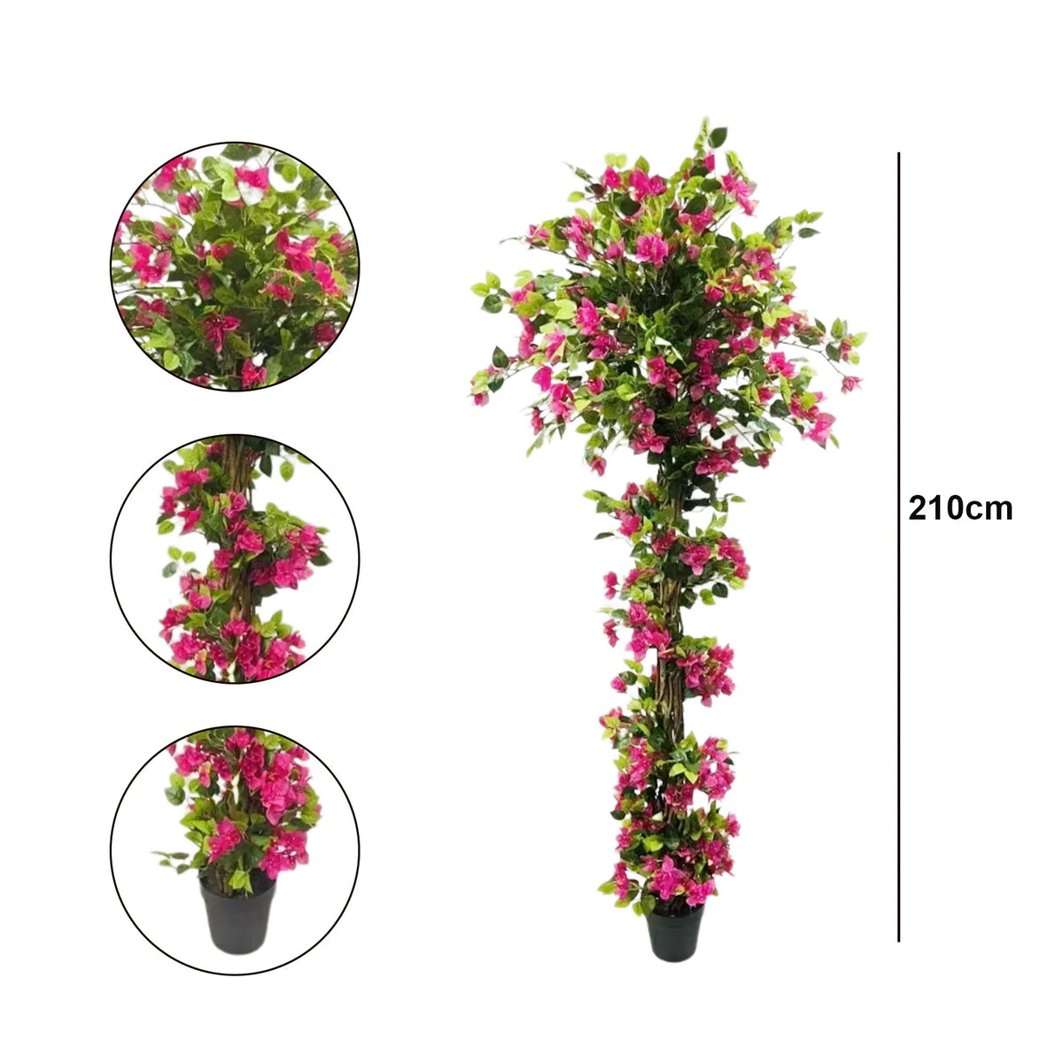 Bougainvillier Artificiel | Plante avec Tronc en Bois et Fleurs Roses | Décoration Intérieure et Extérieure pour Maison et Bureau 3