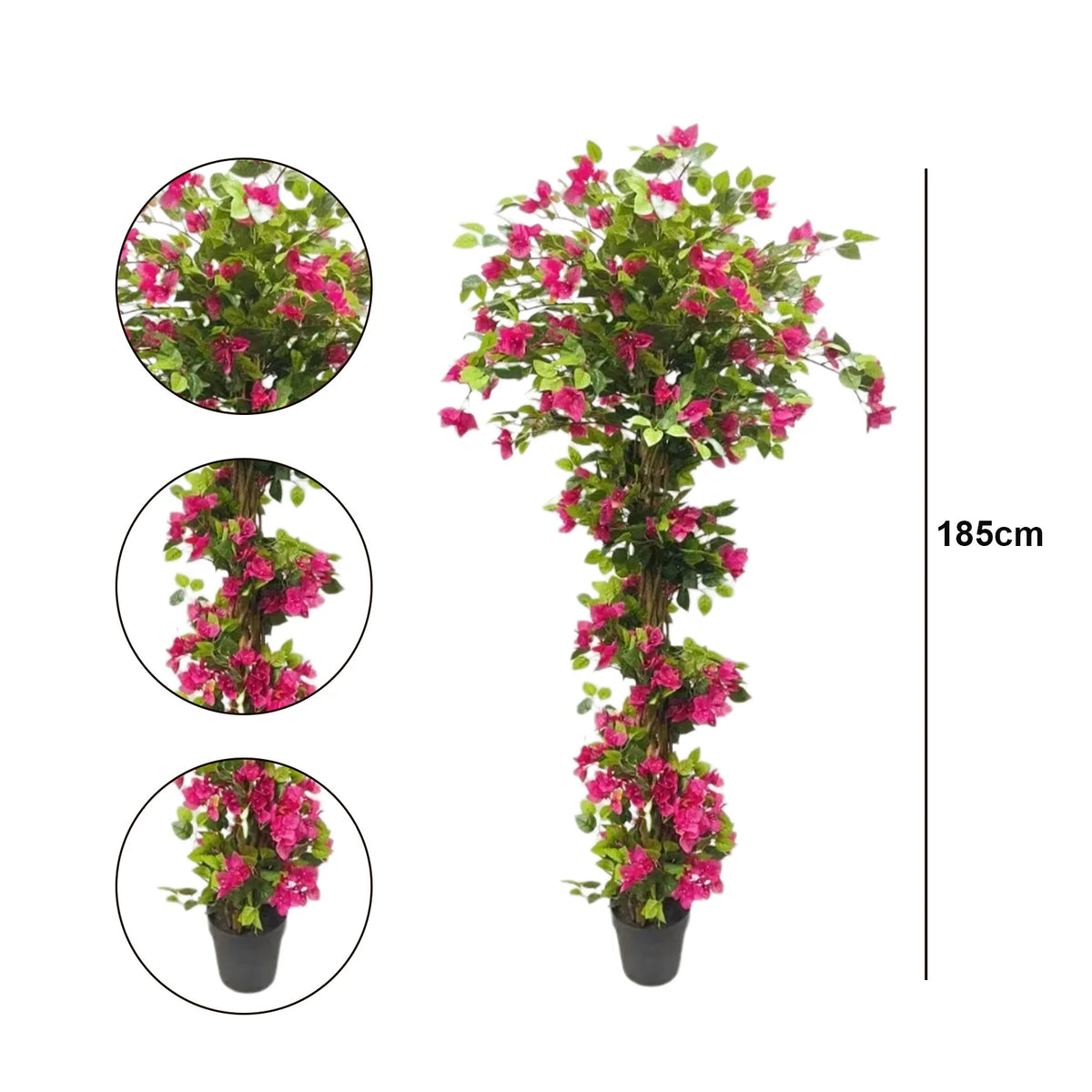Bougainvillier Artificiel | Plante avec Tronc en Bois et Fleurs Roses | Décoration Intérieure et Extérieure pour Maison et Bureau 4
