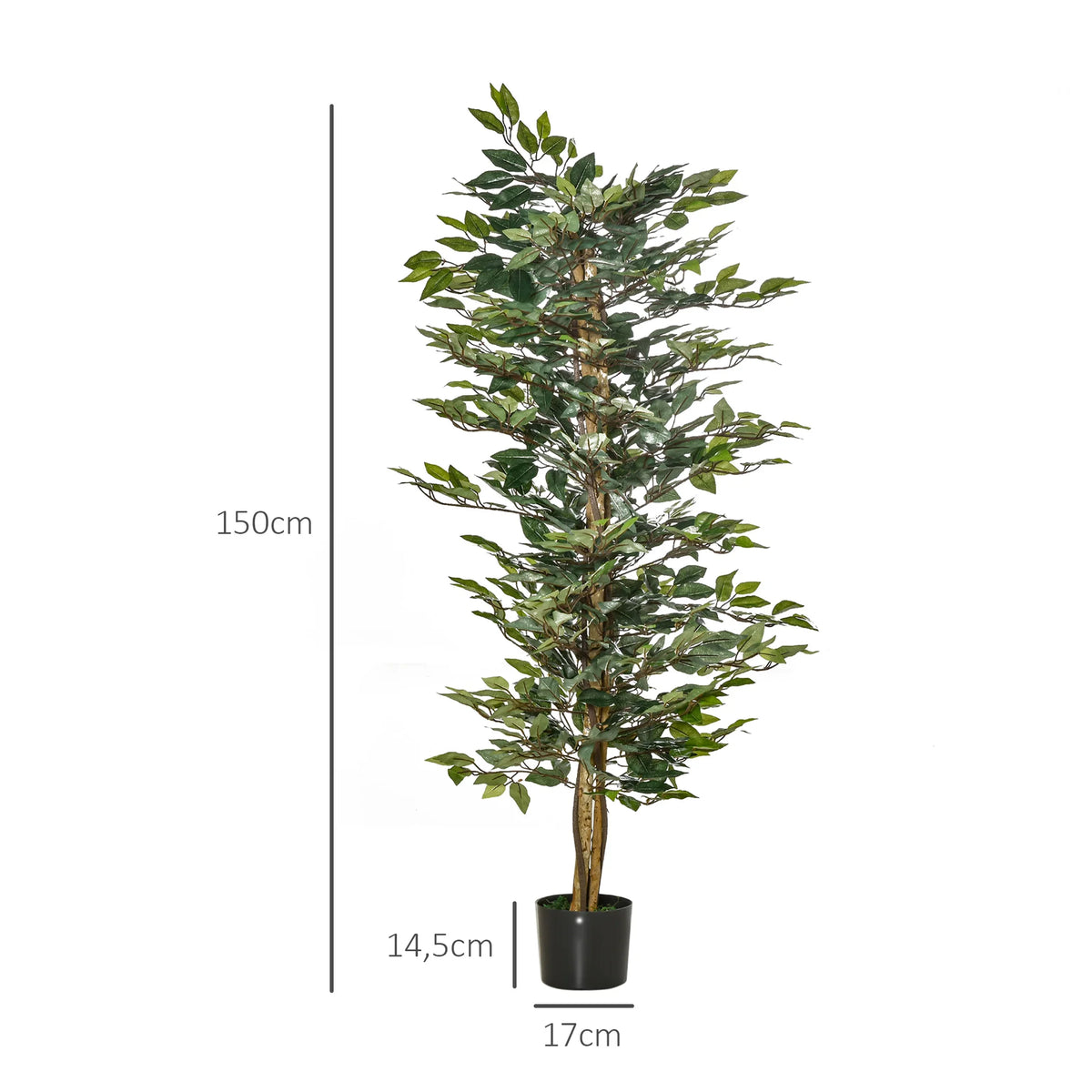Faux Plante Ficus Artificielle 150 cm avec 1008 Feuilles Réalistes | Décoration Durable pour Intérieur Chic 2