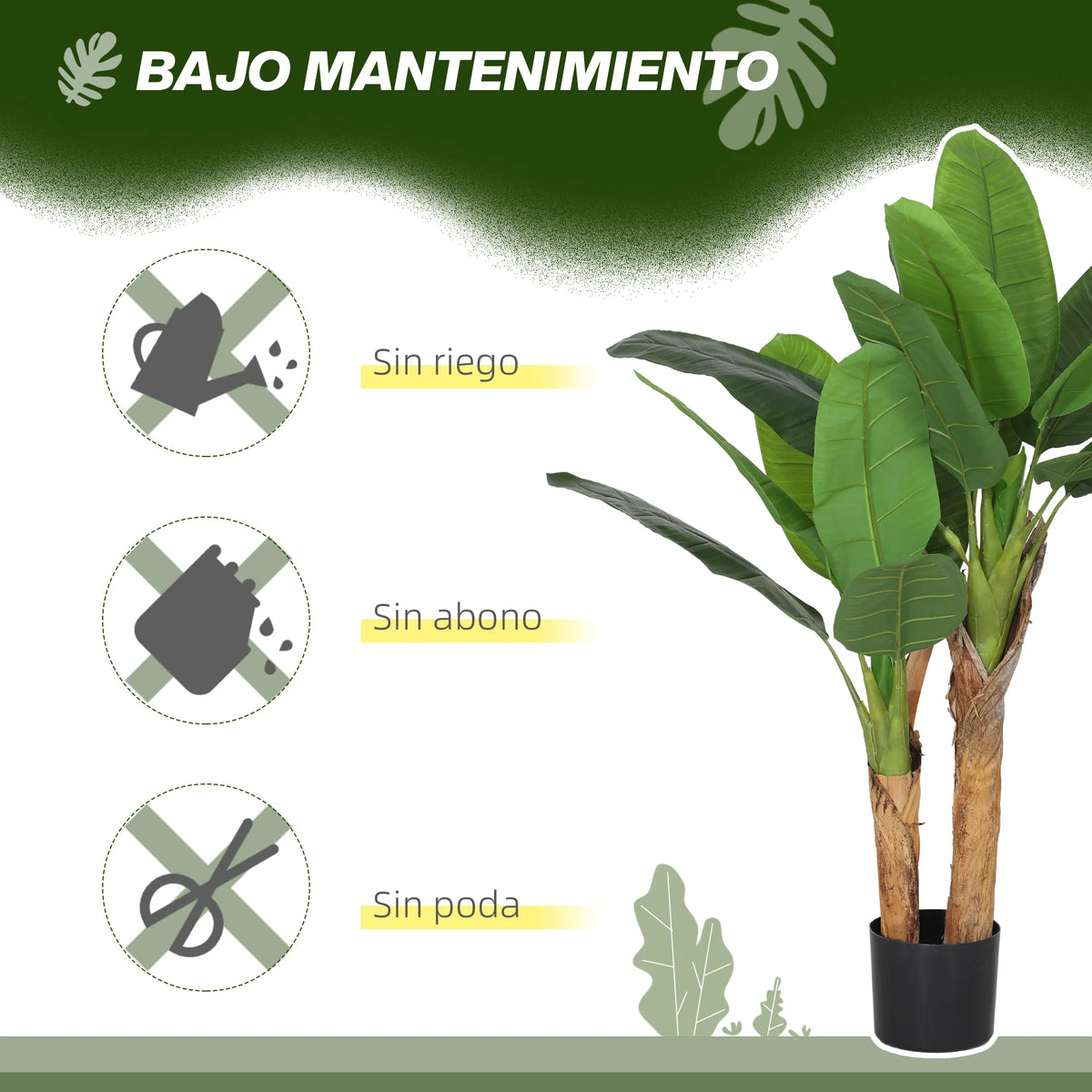 Plante Artificielle Intérieur | Arbre Décoratif Bananier avec 15 Feuilles Vertes | Élégance Durable pour Votre Espace 5