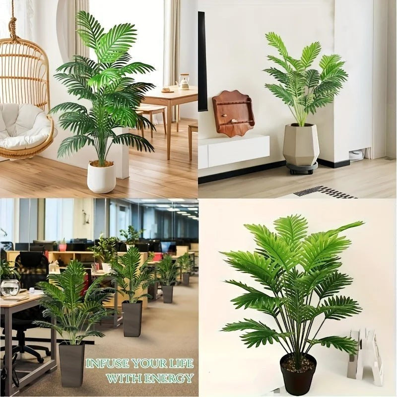 Plante Artificielle Palmier Areca | 24 Feuilles Réalistes pour Décoration Intérieure et Extérieure 4