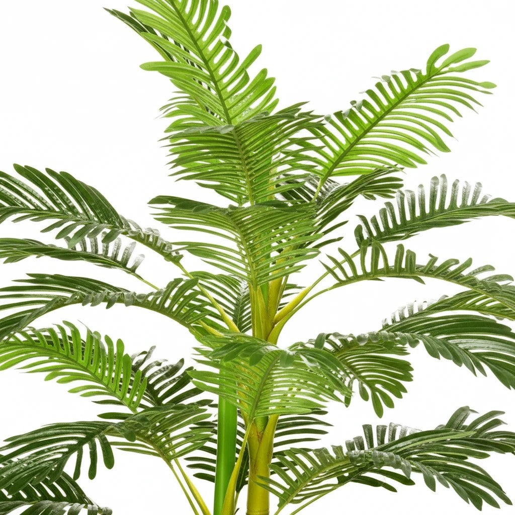 Plante artificielle palmier Areca Klorys de 190 cm avec 30 feuilles vertes réalistes pour décoration intérieure